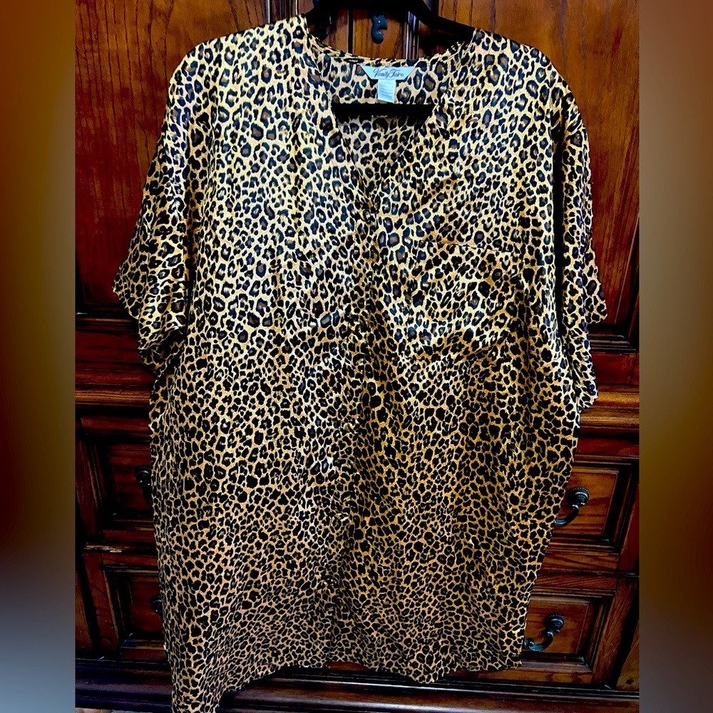Vintage Woman’s cheetah night shirt sby Vanity Fair size 2X